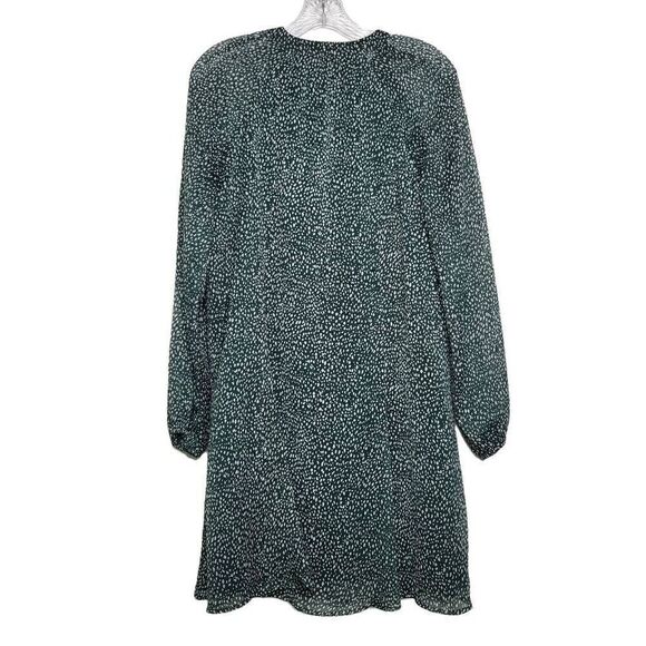 Joie Green Polka Dot Balloon Sleeves Chiffon Shift Mini Dress Size Small - Picture 8 of 10